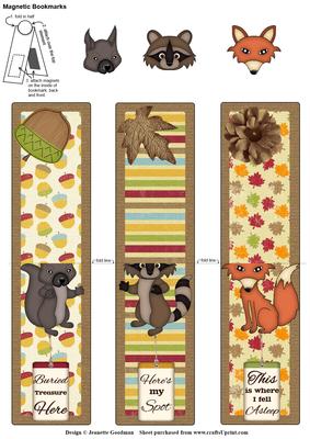 Cute Woodland Creatures Magnetic Bookmarks