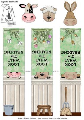 Peek-a-boo Farm Animals Magnetic Bookmarks