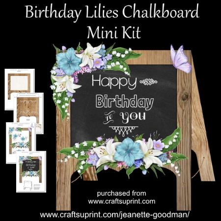 Birthday Lilies Chalkboard Card Mini Kit