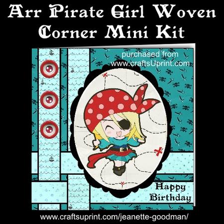 Arr Pirate Girl Woven Corner Card Mini Kit