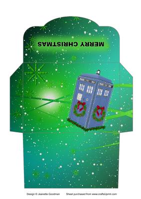 Christmas Doctor Who Money Wallet Green Swirls