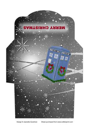 Christmas Doctor Who Money Wallet Black and White Swirls