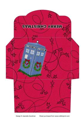 Christmas Doctor Who Money Wallet Red Holly