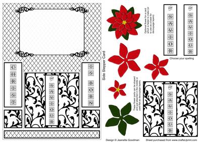Side Stepper Card Christ the Saviour is Born with Poinsettia