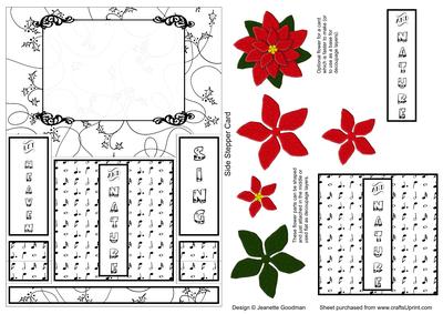 Side Stepper Card Let Heaven and Nature Sing with Poinsettia