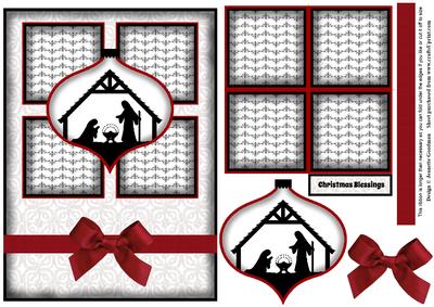 Christmas Decoration Nativity Silhouette 4 Square Card