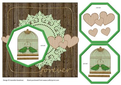 Birdcage Dangle Forever Green and Gold