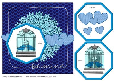 Birdcage Dangle Be Mine Blue and Silver