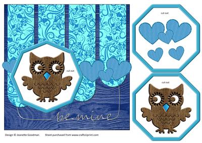 Owl Dangle Be Mine Blue and Silver