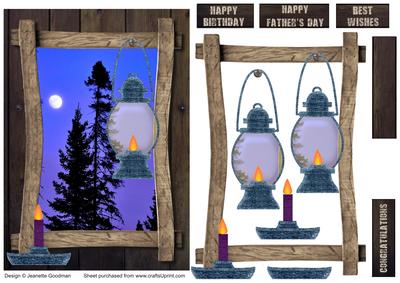 Log Cabin Adventure - Night Lights Card
