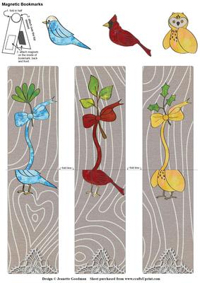 Woodland Birds Magnetic Bookmarks