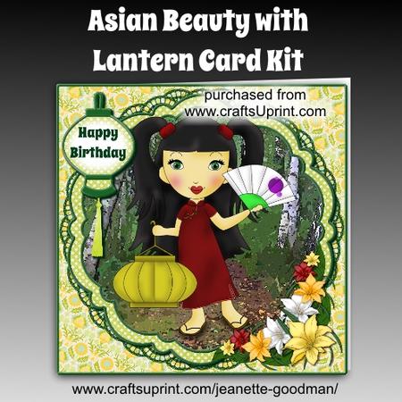 Asian Beauty with Lantern Card Mini Kit