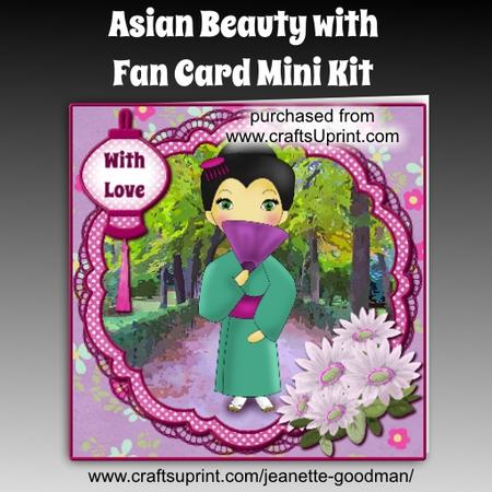 Asian Beauty with Fan Card Mini Kit