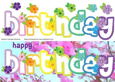 Rainbow Dotty Floral Happy Birthday Large Dl