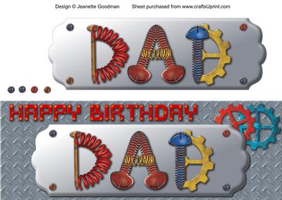 Gizmo Gears Happy Birthday Dad Large Dl