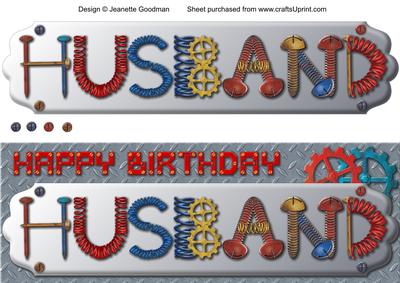 Gizmo Gears Happy Birthday Husband Large Dl