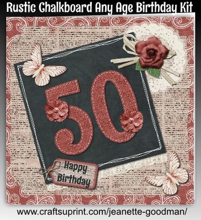 Rustic Chalkboard Any Age Birthday Card Mini Kit