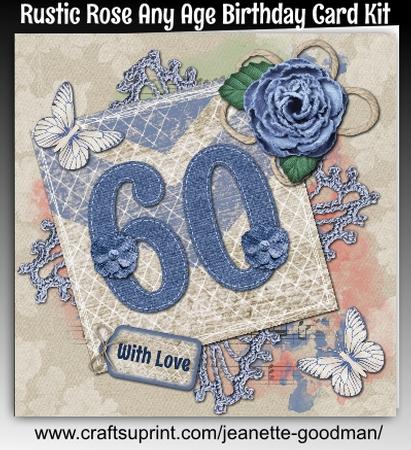 Rustic Rose Any Age Birthday Card Mini Kit