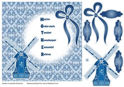 Delft Windmill Mother Acronym Card Front