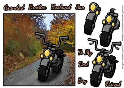 Country Road Motorbike Card