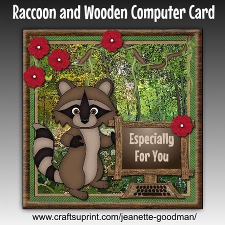 Raccoon and Wooden Computer Card Mini Kit
