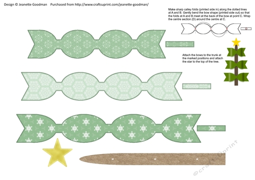 Bow Christmas Tree - Mint and White 1