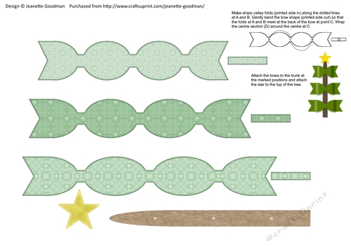 Bow Christmas Tree - Mint and White 2