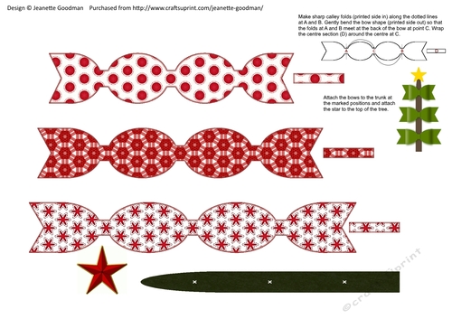 Bow Christmas Tree - Red and White 1