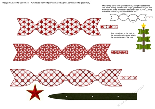 Bow Christmas Tree - Red and White 2