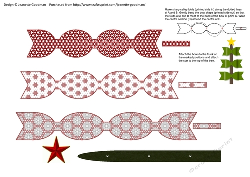 Bow Christmas Tree - Red and White 3