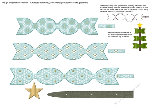 Bow Christmas Tree – Aqua and Gold 2