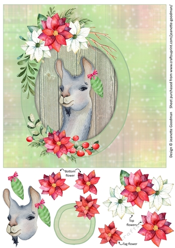 Funny Llama Printable Christmas Card 