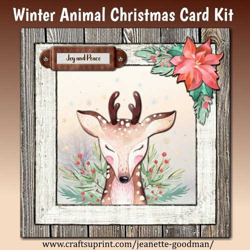 Printable Winter Deer Christmas Card Kit