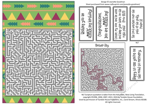 Fun Printable A5 Tribal Maze Puzzle Card Hard2