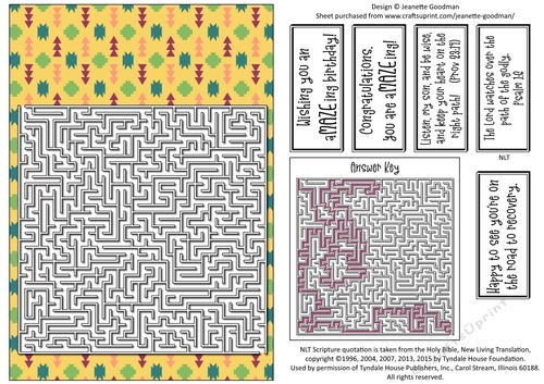 Fun Printable A5 Tribal Maze Puzzle Card Hard3