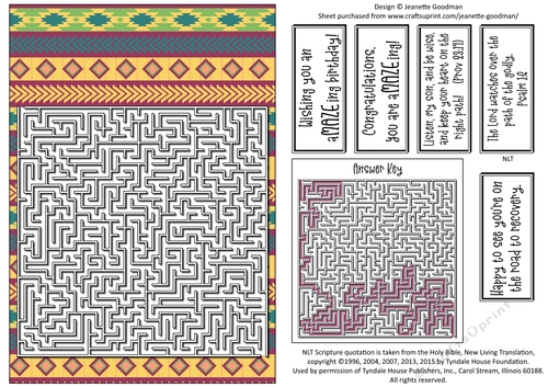Fun Printable A5 Tribal Maze Puzzle Card Hard4