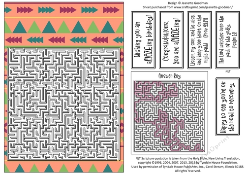 Fun Printable A5 Tribal Maze Puzzle Card Hard5