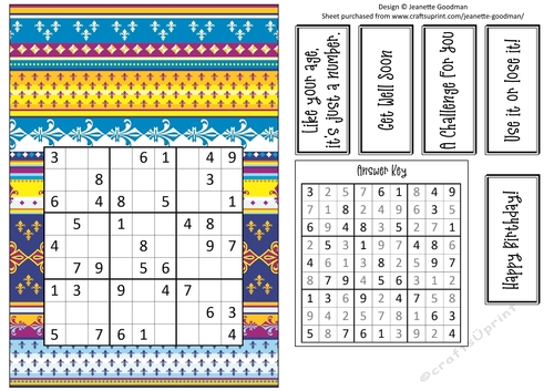 Fun Printable A5 Tribal Sudoku Puzzle Card Easy2