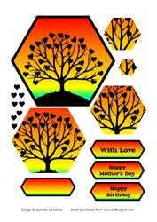 Sunset Tree Pyramid Card