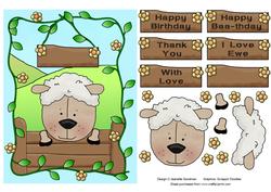 Curious Sheep Decoupage Card