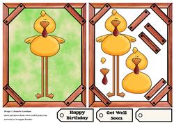 Long Legged Chicken in Wooden Frame