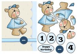 Blue Birthday Bear for 1 to 4 Year Old Boy