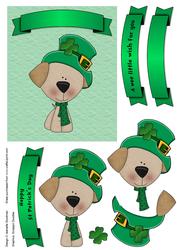 St Patrick's Day Puppy Card