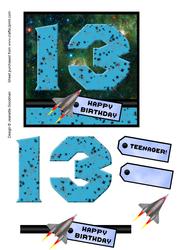 Outer Space for Teen Boy 13 Blue
