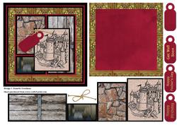Medieval Castle with Moat Square Panel Card Textures