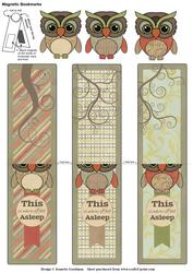 Muted Tones Owls Magnetic Bookmarks
