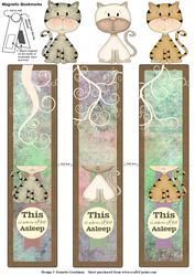 Cute Kitty Cat Magnetic Bookmarks