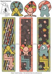 Space Alien Magnetic Bookmarks Muted Tones