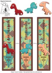 Cute Dinosaur Magnetic Bookmarks