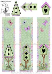Birdhouses and Butterflies Magnetic Bookmarks